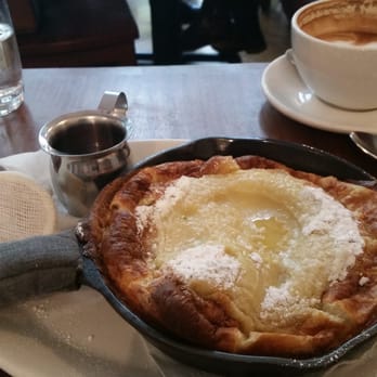 Tilikum Place Cafe - Sweet dutch baby with latte - New American Near Me - Seattle, Washington Tilikum Place Cafe - Sweet dutch baby with latte - New American Near Me - Seattle, Washington