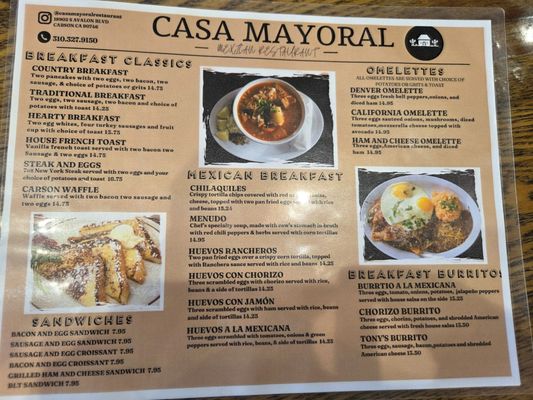 Menu photo 4 Casa Mayoral Restaurant Carson, CA