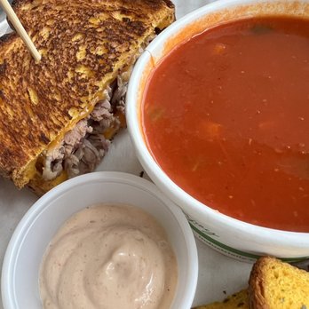 The Sandwich on Main - The Main Beef & Tomato Basil Soup - Sandwiches Near Me - Safety Harbor, Florida The Sandwich on Main - The Main Beef & Tomato Basil Soup - Sandwiches Near Me - Safety Harbor, Florida