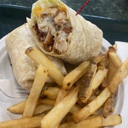 Village Grille - Crispy Chicken Wrap added bacon and ranch:)