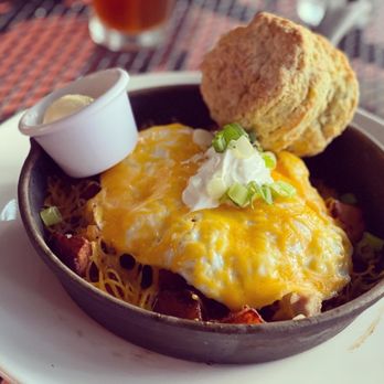 Sage Biscuit Cafe - Downtown - Hunters skillet with a sage biscuit - Breakfast & Brunch Near Me - Bradenton, Florida