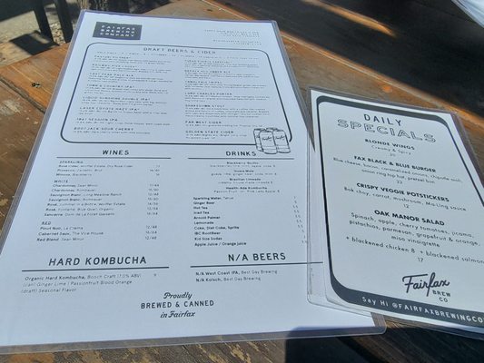Menu photo 2 Fairfax Brewing Company Fairfax, CA Menu photo 2 Fairfax Brewing Company Fairfax, CA