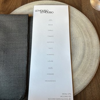 Le Mousso - Menu - Canadian (New) Near Me - Montreal, Quebec