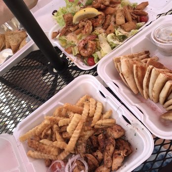 Pitaluv - Fried cheese, Cesar salad with grilled shrimp, chicken breast platter - Salad Near Me - Spring Hill, Florida Pitaluv - Fried cheese, Cesar salad with grilled shrimp, chicken breast platter - Salad Near Me - Spring Hill, Florida