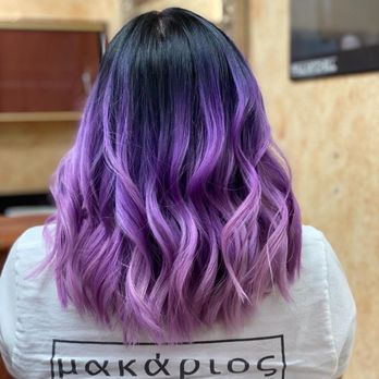 Salon Q - Natural hair to purple ombré in one day! - Hair Salons Near Me - Westminster, California