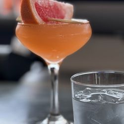Perro Salada with a wedge of sugared grapefruit.