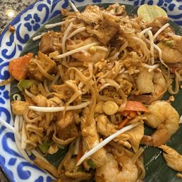 Pad Thai partly eaten. Oops.
