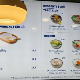 Menu as of 04/2026