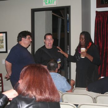 Hot Java - Jack Nemeth, Tom 'Hot Fingers' O'Malley, and Carlease Burke during a break in the show. - Coffee & Tea Near Me - Long Beach, California Hot Java - Jack Nemeth, Tom 'Hot Fingers' O'Malley, and Carlease Burke during a break in the show. - Coffee & Tea Near Me - Long Beach, California