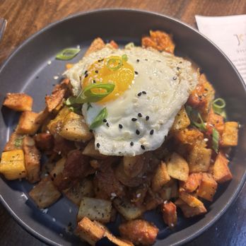 Johin'na - Conecuh Sausage Kimchi Hash - Japanese Near Me - Birmingham, Alabama Johin'na - Conecuh Sausage Kimchi Hash - Japanese Near Me - Birmingham, Alabama