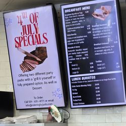 Breakfast menu