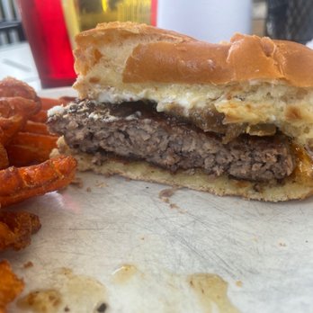 Brooks Burgers - FIG & FINE Specialty Burger with Sweet Potato Waffle Fries - Hot Dogs Near Me - Naples, Florida
