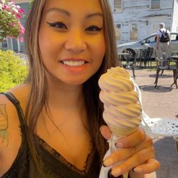 Strader’s Saturday’s, Sundaes and More - Black Cherry soft serve!! Omg it's sooo good!!! Try the lemon sorbet it's soooo refreshing and delicious too!!!