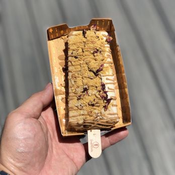 Fantasticks - Half dip white chocolate with coffee drizzle and pistachio crust - Gelato Near Me - Ashburn, Virginia