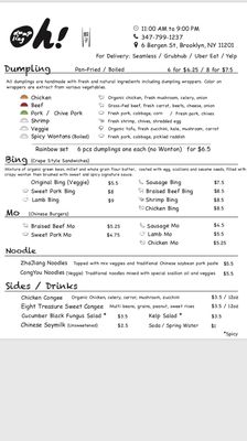 Menu photo 5 Oh Dumplings Brooklyn, NY