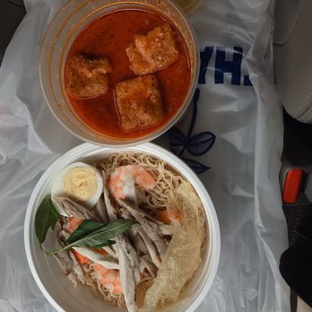 Noodle Station - Fig. 1) Seemingly humble set of #8. House Special Curry Laksa Soup that packs a whallop! Don't underestimate this dish! See Fig. 2. - Asian Fusion Near Me - Daly City, California Noodle Station - Fig. 1) Seemingly humble set of #8. House Special Curry Laksa Soup that packs a whallop! Don't underestimate this dish! See Fig. 2. - Asian Fusion Near Me - Daly City, California