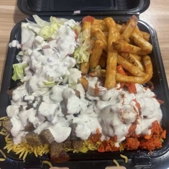 Sizzling Bites Halal - Mix Platter with white sauce - Halal Near Me - Bethlehem, Pennsylvania