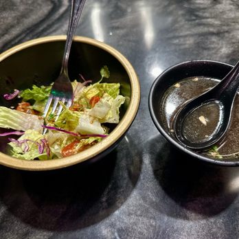 Sukai - a bowl of salad and a bowl of soup - Teppanyaki Near Me - Friant, California Sukai - a bowl of salad and a bowl of soup - Teppanyaki Near Me - Friant, California