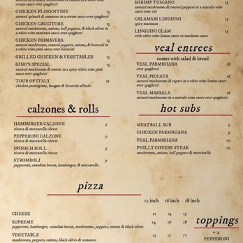 Gino's Italian Kitchen - Menu - Italian Near Me - Hallsville, Texas