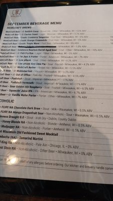 Menu photo 1 MobCraft Beer Milwaukee, WI