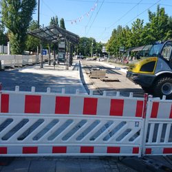 Haltestelle Schertlinstraße - Gleiserneuerung der Linie 2