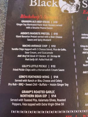 Menu photo 2 Black Sheep Miller Place, NY
