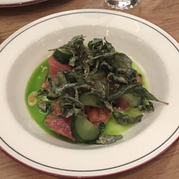 Supernormal - Excellent start of our meal! Light & Refreshing Tuna, smoked tomato, pickles & spring onion oil - Japanese Near Me - Melbourne, VIC Supernormal - Excellent start of our meal! Light & Refreshing Tuna, smoked tomato, pickles & spring onion oil - Japanese Near Me - Melbourne, VIC