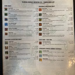 Tap menu as of August 2023