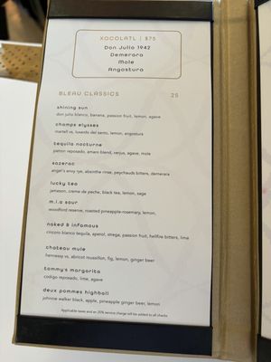 Menu photo 1 Bleau Bar Miami Beach, FL Menu photo 1 Bleau Bar Miami Beach, FL