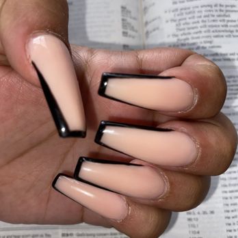 Helen's Nails Salon - Black coffin tips - Nail Salons Near Me - Union City, California