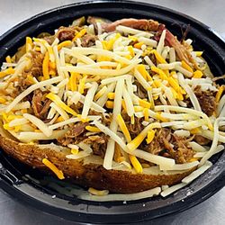 ScooterZ eats on 181 - Loaded Baked Potatoes (pictured with Chopped Brisket) #bbqbakedpotato #loadedbakedpotato #bakedpotato