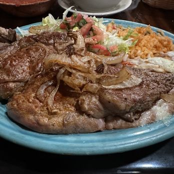 Vallarta’s Mexican Restaurant - Steak a la tampiquena - pretty good, great portion, cooked well, enchilada brought more flavor underneath - Mexican Near Me - Wesley Chapel, Florida
