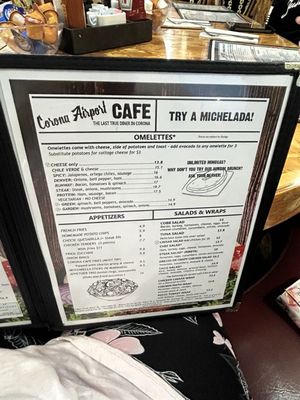 Menu photo 7 Corona Airport Cafe Corona, CA