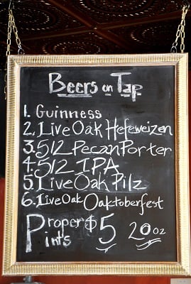 Menu photo 6 The Tigress Pub Austin, TX
