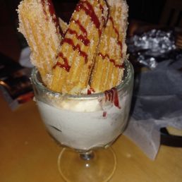 Churros with ice cream