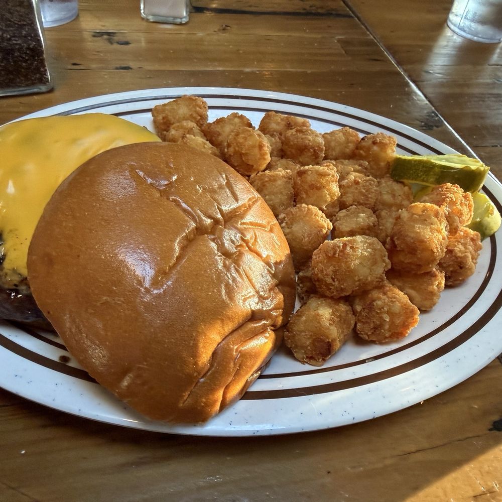 Old Mill Tavern - Cheeseburger with tots - American Near Me - Chester, New Jersey Old Mill Tavern - Cheeseburger with tots - American Near Me - Chester, New Jersey