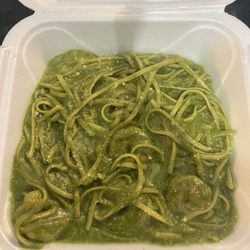 Victoria's Rotisserie Chicken - Green Pasta with Shrimp
