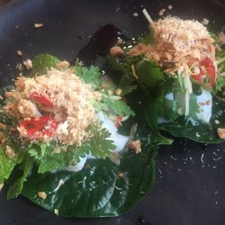 Gogo Daddy Thai Canteen - Betel leaf with fish and shrimp with a heavy hit of lime