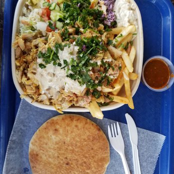 Falafel Stop - Plate with bomb a.f. pita HUGE! - Falafel Near Me - Sunnyvale, California Falafel Stop - Plate with bomb a.f. pita HUGE! - Falafel Near Me - Sunnyvale, California