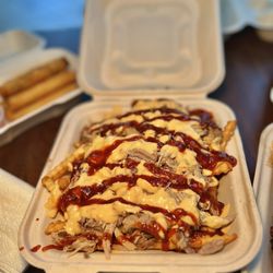 The South Smokin BBQ - Pulled Pork Cheese Fries ($18)