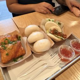 Crab Rangoon, 13. Black Sesame Buns, Roast Pork Bao Crab Rangoon, 13. Black Sesame Buns, Roast Pork Bao