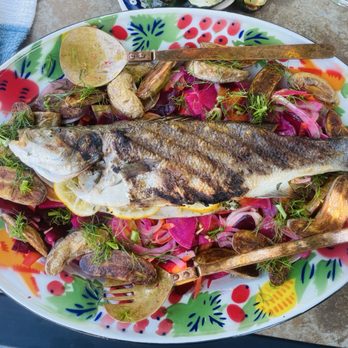Santa Rosa Seafood - While BBQ'd branzino with bright root salad - Seafood Markets Near Me - Santa Rosa, California