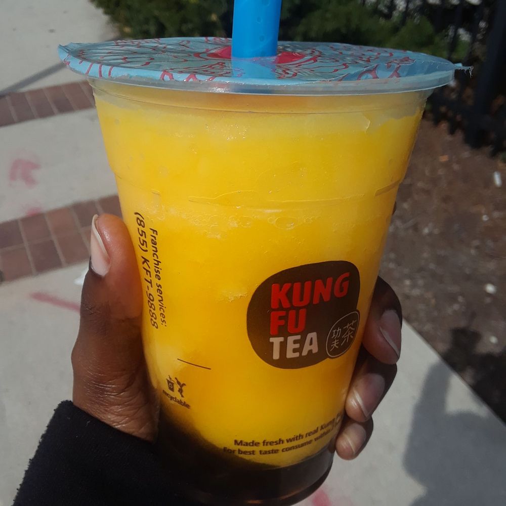 Kung Fu Tea - Passion fruit slush with half sugar and bubbles. - Bubble Tea Near Me - Towson, Maryland Kung Fu Tea - Passion fruit slush with half sugar and bubbles. - Bubble Tea Near Me - Towson, Maryland