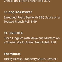 Ordered the Monroe sandwich and no where on the listed ingredients does it say sandwich comes with goo or garlic butter