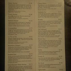 Freebird - Cocktail menu!
