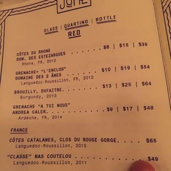 June - Reds by the glass - Wine Bars Near Me - Brooklyn, New York