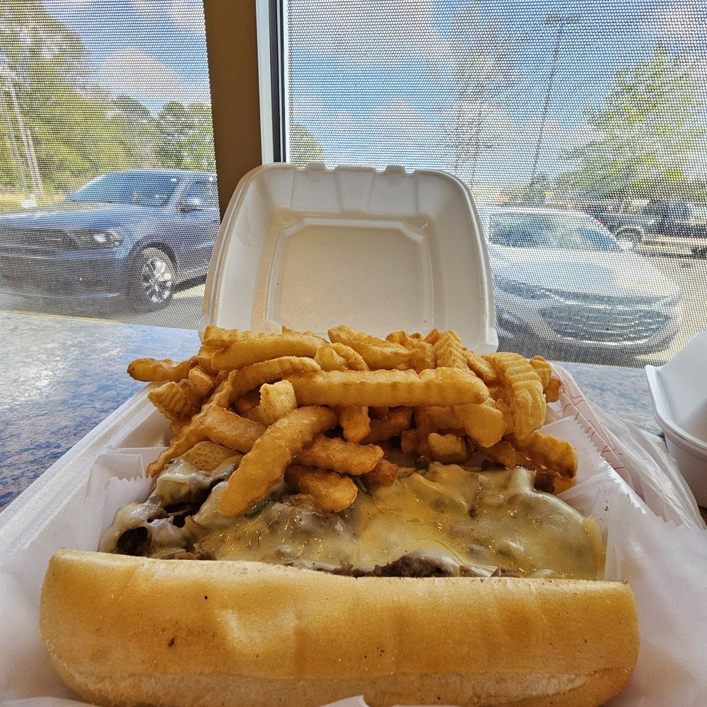 BTJ Wings - Steak and cheese with fries ($1 extra). LOTS of fries - Chicken Wings Near Me - Sumter, South Carolina