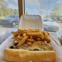 BTJ Wings - Steak and cheese with fries ($1 extra). LOTS of fries