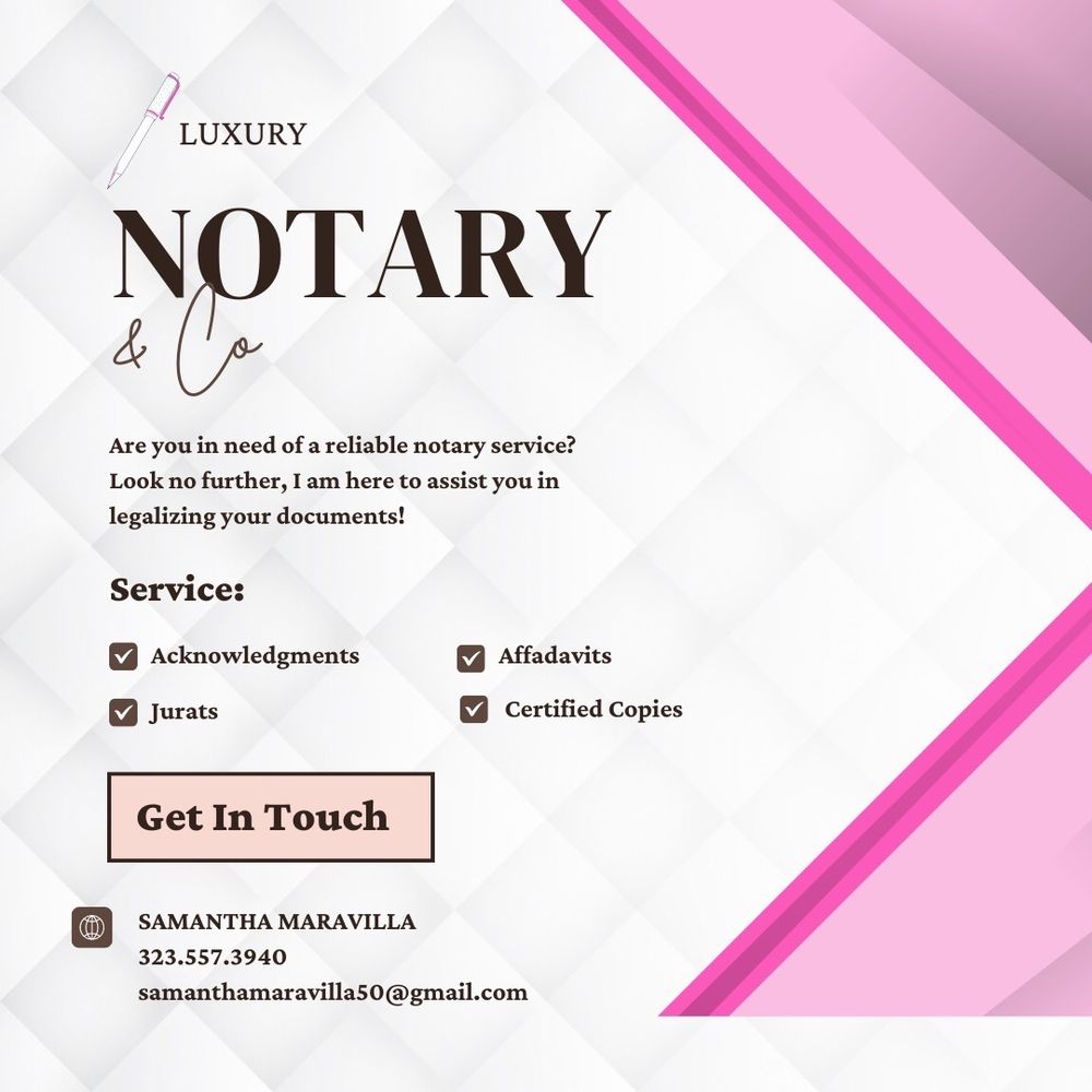 LUXURY NOTARY South Gate, California Notaries Phone Number Yelp