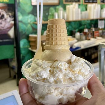 Clancy's Ice Cream - Single scoop Coconut pineapple. So big she had to put in a a cup. - Ice Cream & Frozen Yogurt Near Me - San Leandro, California Clancy's Ice Cream - Single scoop Coconut pineapple. So big she had to put in a a cup. - Ice Cream & Frozen Yogurt Near Me - San Leandro, California